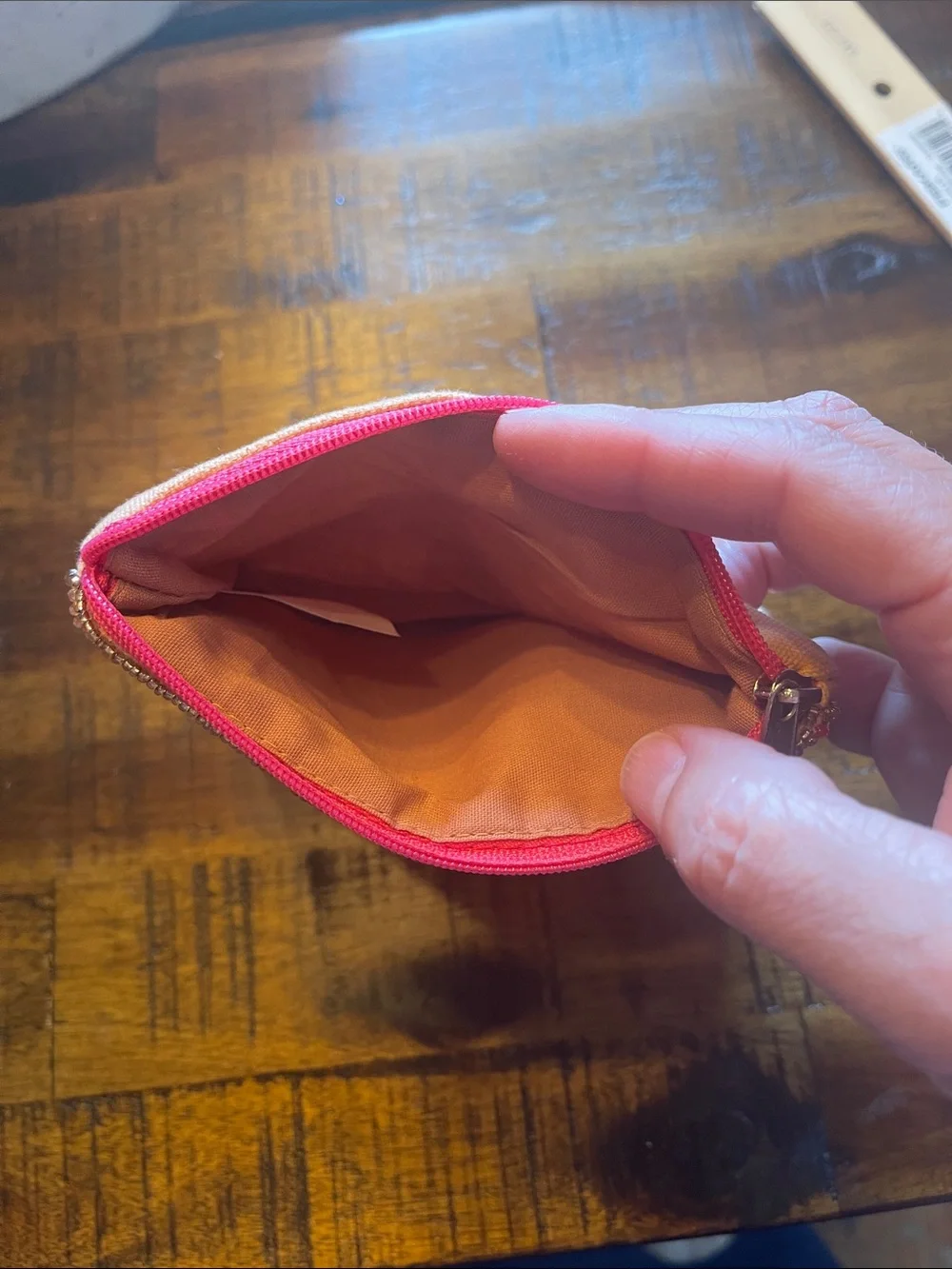 Bougie Pink Gradient Sequin Zip Pouch Clutch